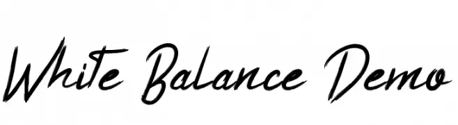 White Balance Demo  Frei Schriftart Herunterladen