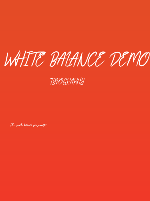 White Balance Demo Poster