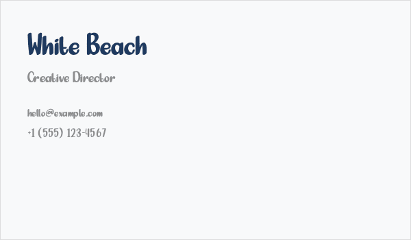 White Beach Business Card