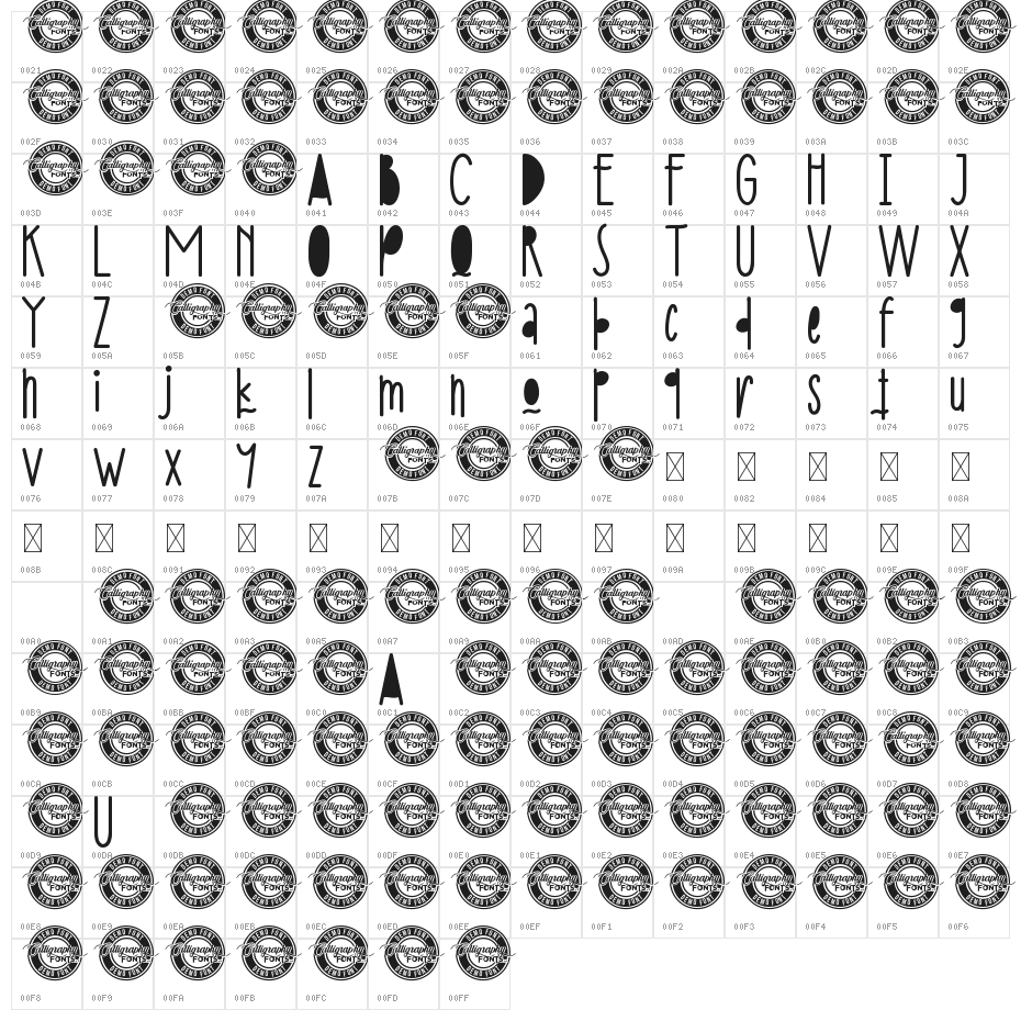 White Black Demo Character Map