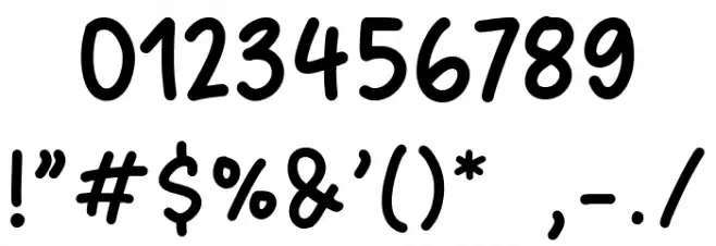 White Cakes フォント その他の文字