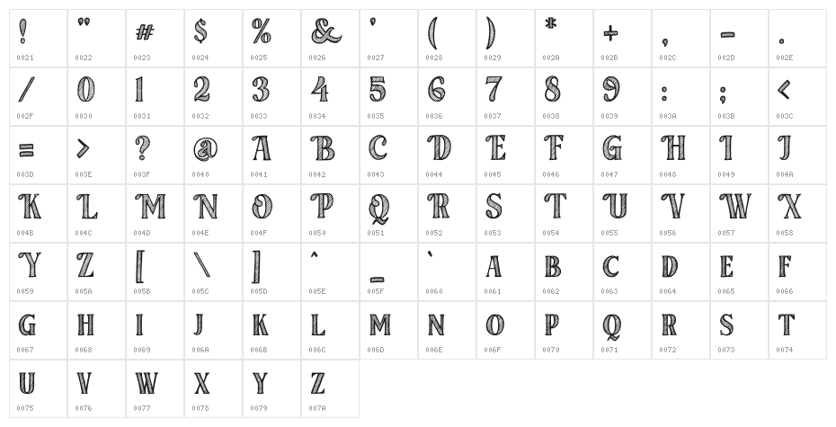 White Chalk Regular Character Map