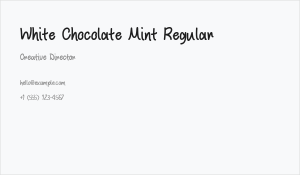White Chocolate Mint Regular Business Card