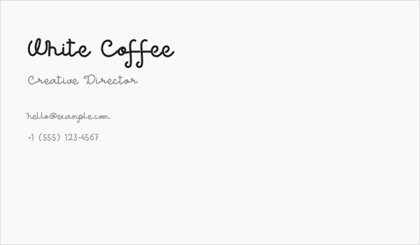 White Coffee Business Card
