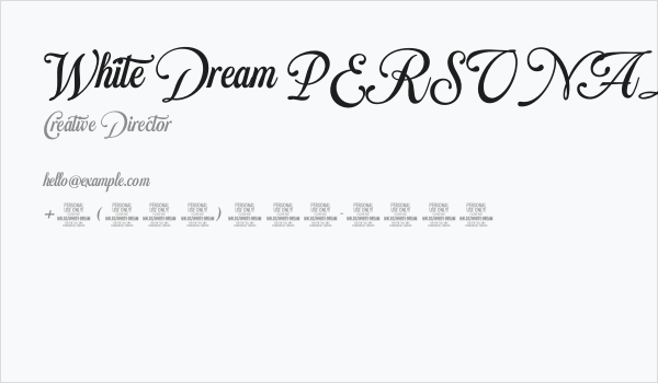 White Dream PERSONAL USE ONLY Regular Business Card