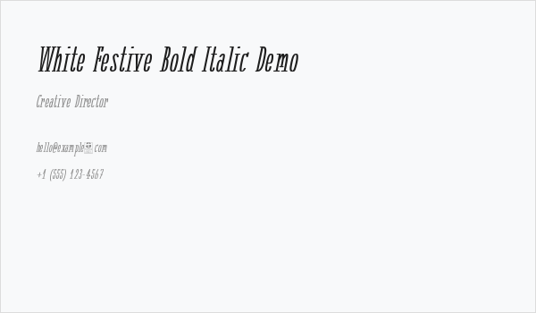 White Festive Bold Italic Demo Business Card