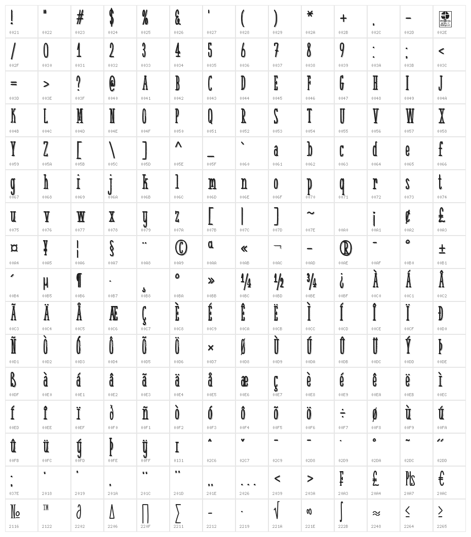 White Festive Shadow Demo Character Map