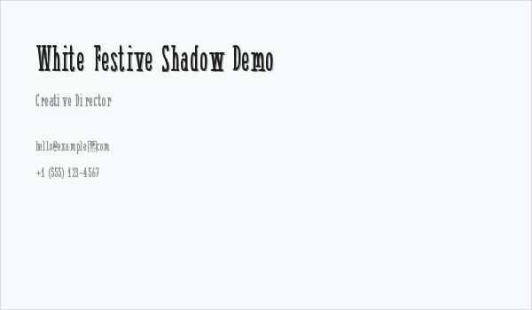White Festive Shadow Demo Business Card