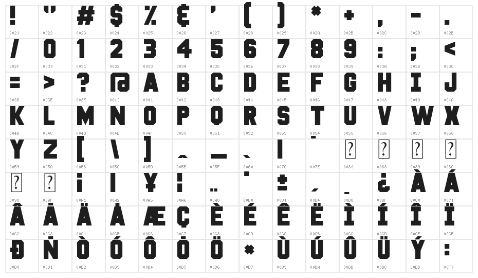 White Flame Character Map