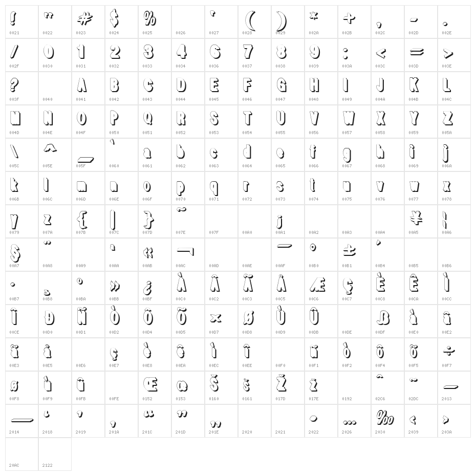 White Free Character Map