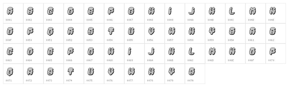 White Italic Character Map