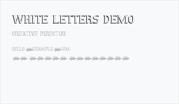 White Letters Demo Business Card