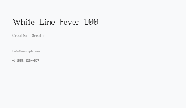White Line Fever 1.00 Business Card