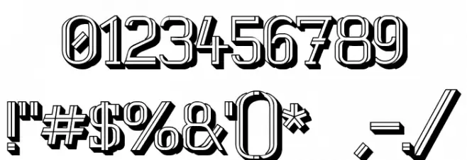 White Line Fever 3D 1.00 Font OTHER CHARS