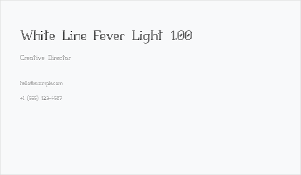 White Line Fever Light 1.00 Business Card