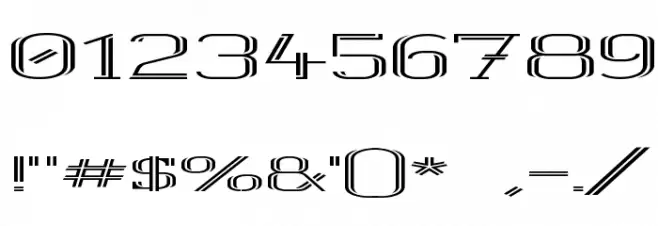 White Line Rolled Font OTHER CHARS