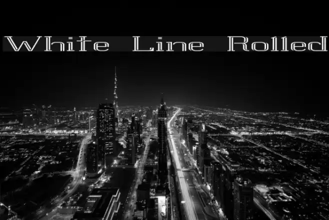 White Line Rolled Font examples