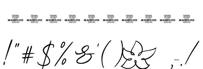 White Lotus PERSONAL USE ONLY Regular Font OTHER CHARS