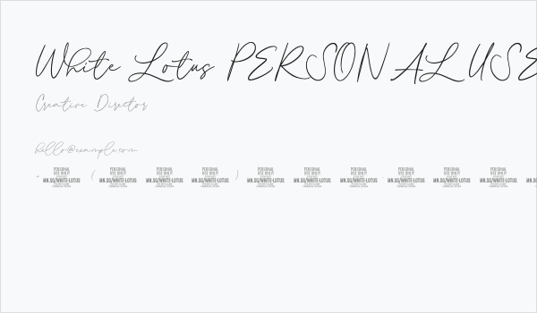 White Lotus PERSONAL USE ONLY Regular Business Card