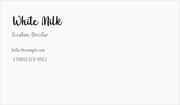 White Milk Business Card