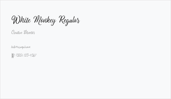 White Monkey Regular Business Card