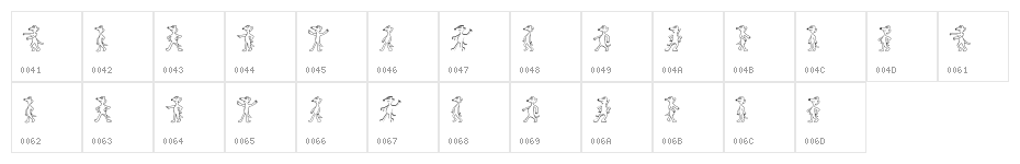 White Mouse Regular Character Map