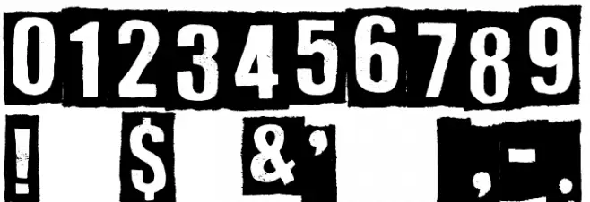 White On Black Font OTHER CHARS