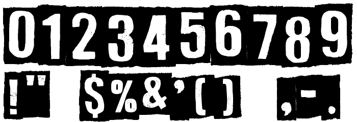 White On Black Font OTHER CHARS