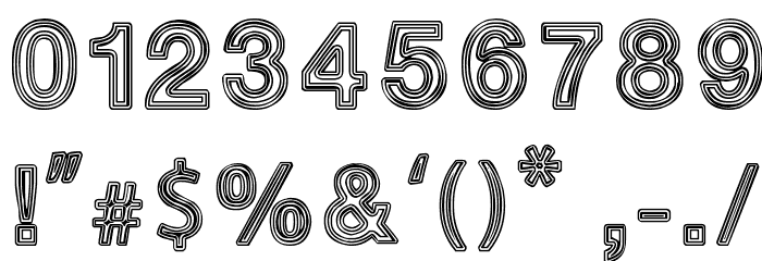 White Outlines Font OTHER CHARS