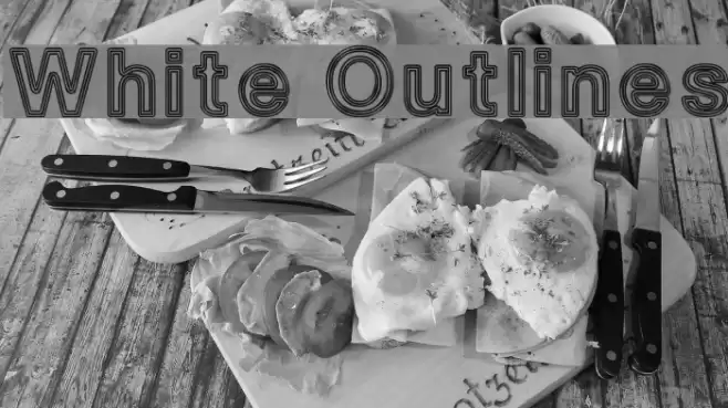 White Outlines Font examples