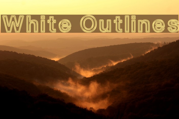 White Outlines Font examples