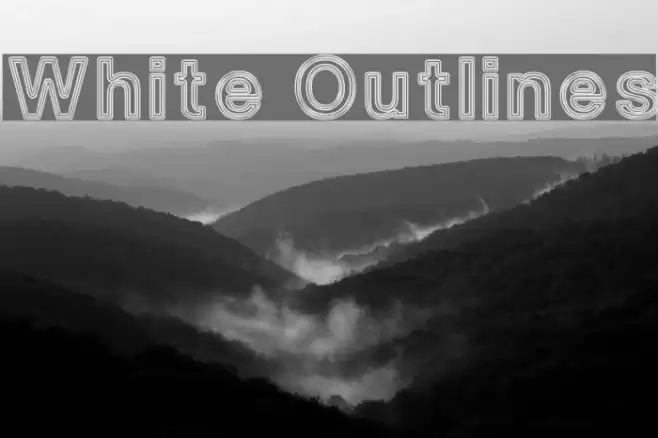 White Outlines Font examples