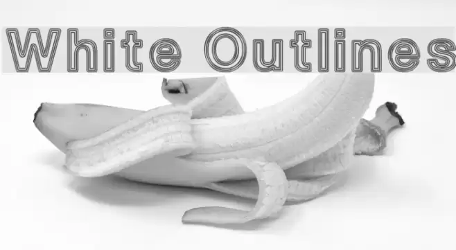 White Outlines Font examples