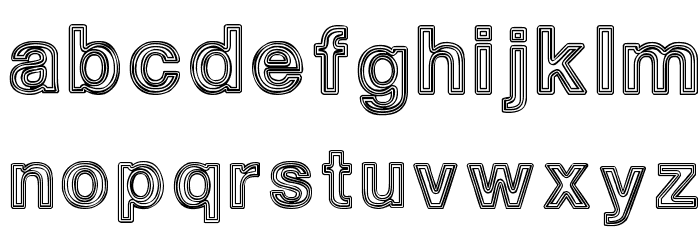 White Outlines Font LOWERCASE
