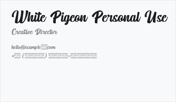 White Pigeon Personal Use Business Card