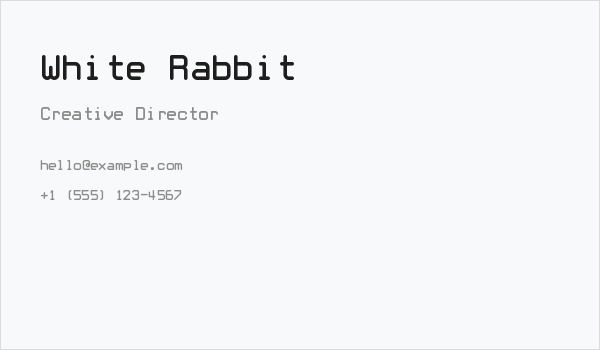 White Rabbit Business Card