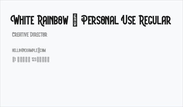White Rainbow - Personal Use Regular Business Card