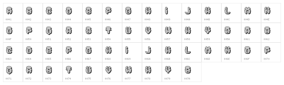 White Regular Character Map