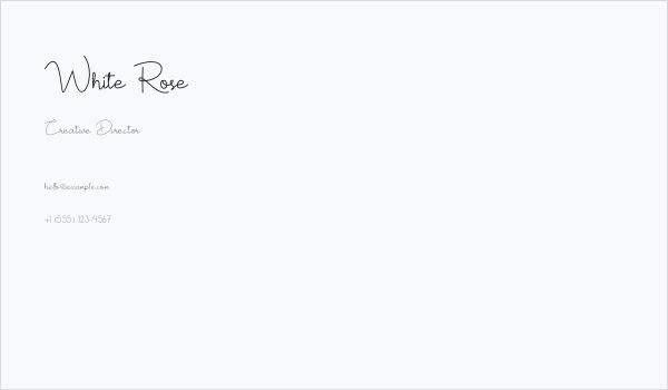 White Rose Business Card