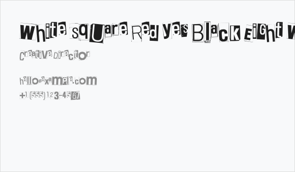 White Square Red Yes Black Eight Warsaw Warsaw Business Card