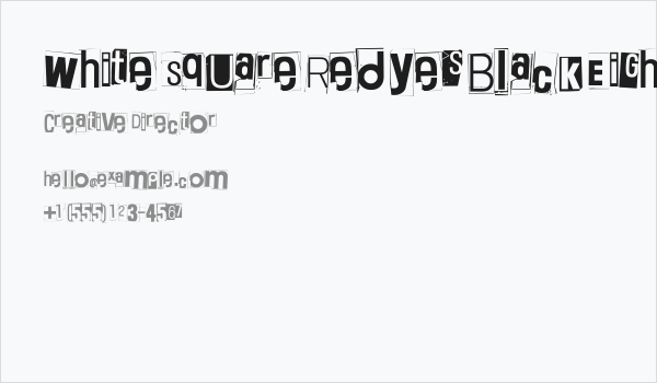 White Square Red Yes Black Eight Zero Zero Business Card