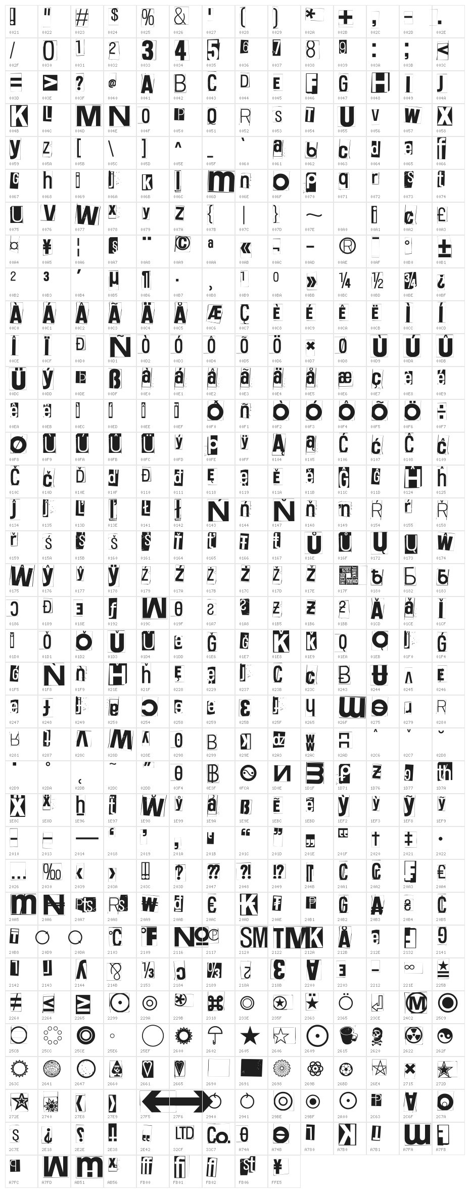 White Square Red Yes Black Eight Character Map