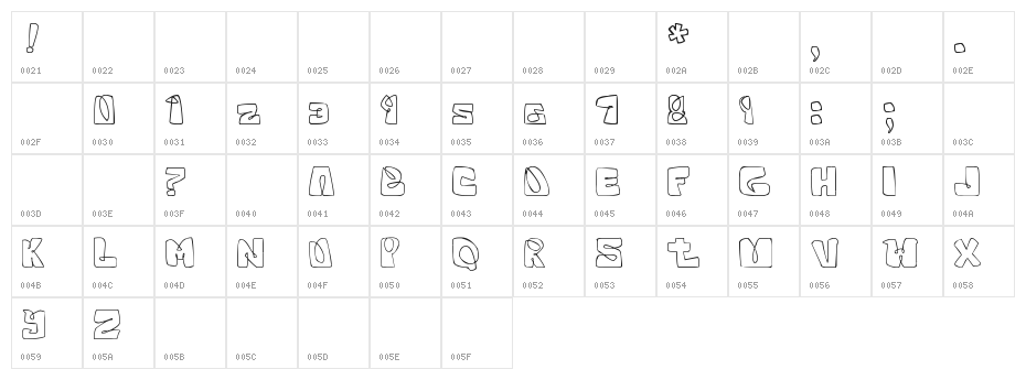 White Squared Character Map