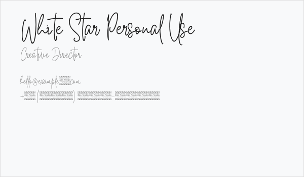 White Star Personal Use Business Card