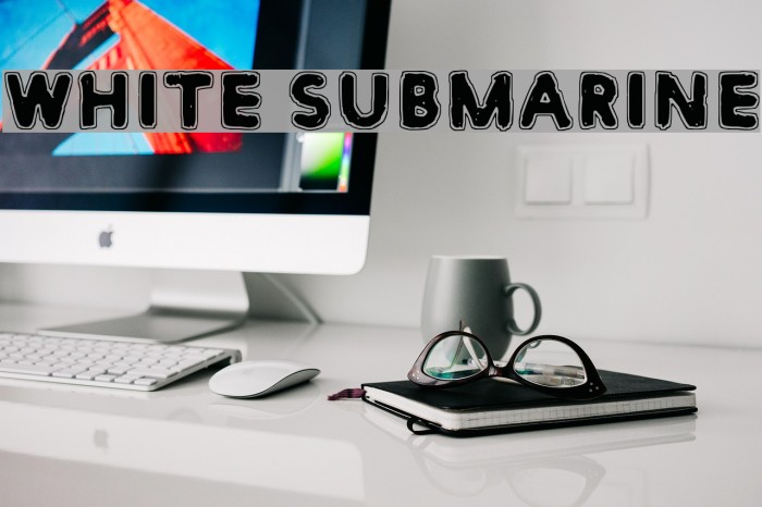 White Submarine Font examples