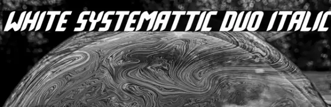 White Systemattic Duo Italic Font examples