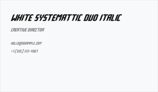 White Systemattic Duo Italic Business Card