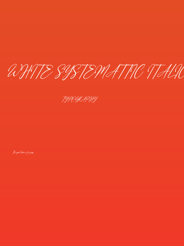 White Systemattic Italic Poster
