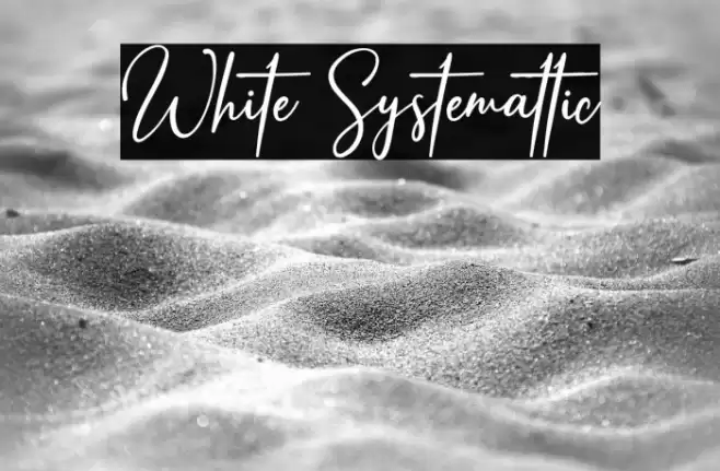 White Systemattic Font examples