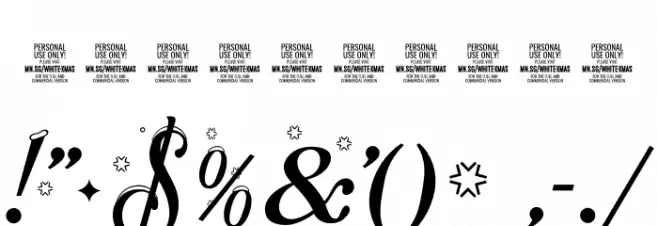 White Xmas PERSONAL USE Regular Font OTHER CHARS